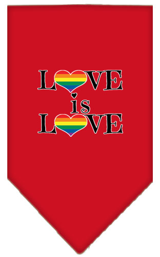 Love is Love Screen Print Bandana Red Small